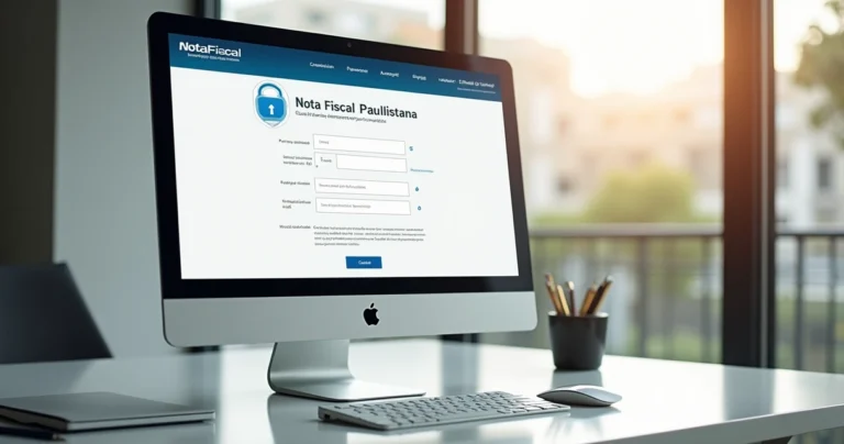 Tela do site oficial da Nota Fiscal Paulistana exibindo formulário de cadastro online com campos para dados pessoais e senha segura