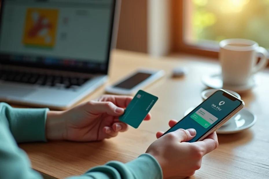 Pessoa fazendo Pix com cartão de crédito pelo celular em um app de banco