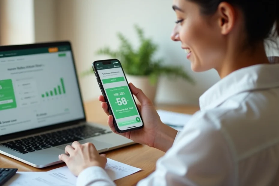 Pessoa analisando proposta de portabilidade de empréstimo consignado em aplicativo de banco